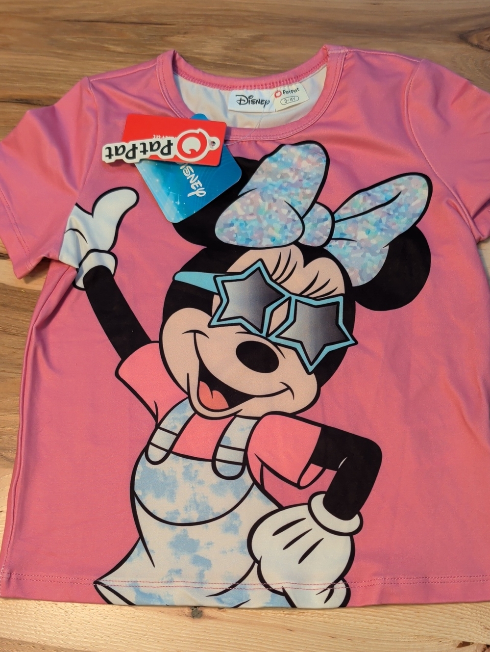 PatPat Pink Minnie Mouse Star Sunglasses Graphic Tee